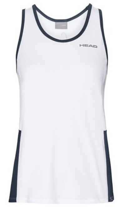 Женский топ теннисный Head Club Tank Top W - white/dark blue