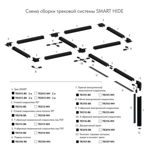 Экран для шинопровода Denkirs Smart Base TR2010-BK