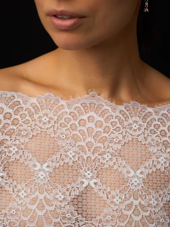 03-291 ОПТ Кружево эластичное 23 см, белый 001