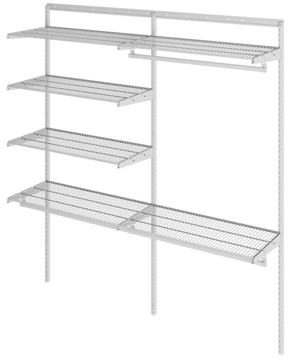 ПРАКТИК Гардеробная система Optima G180 белая, 190x45x205 см