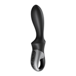 Черный анальный вибратор Heat Climax для стимуляции точки P с функцией нагрева - 20,6 см.