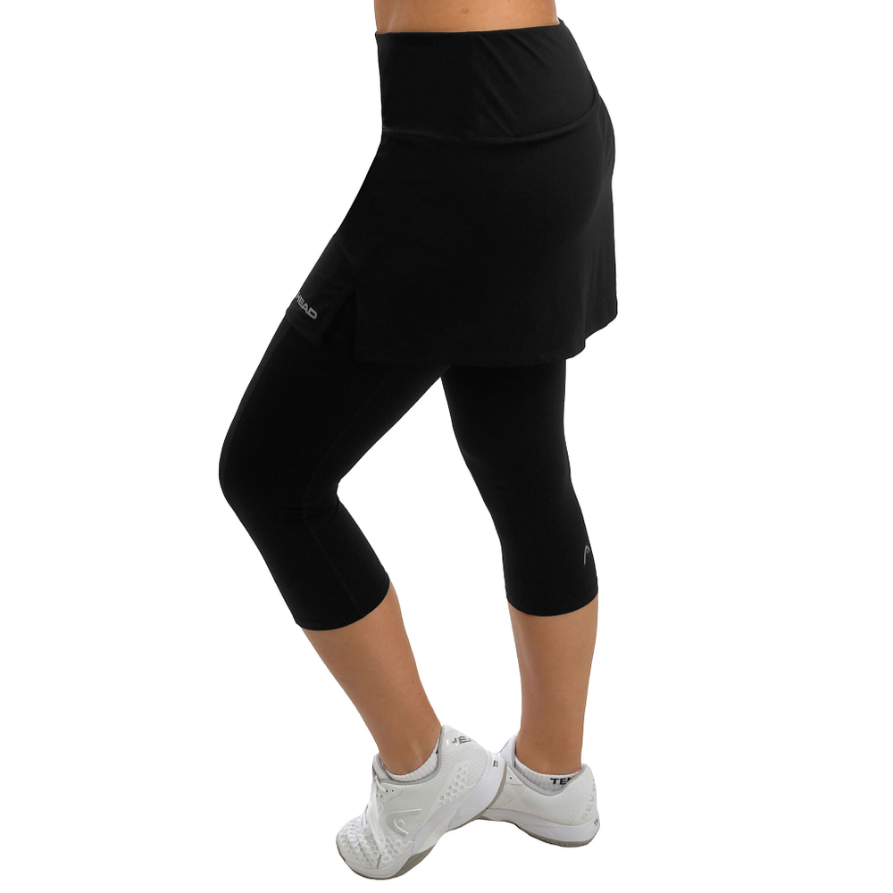 Женская теннисная юбка HEAD Club Scapri Women - Black, Silver