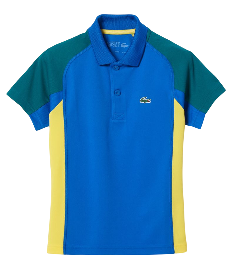 Мужское теннисное поло Lacoste SPORT Thermo-Regulating Piqué Tennis Polo - blue/green/blue/yellow