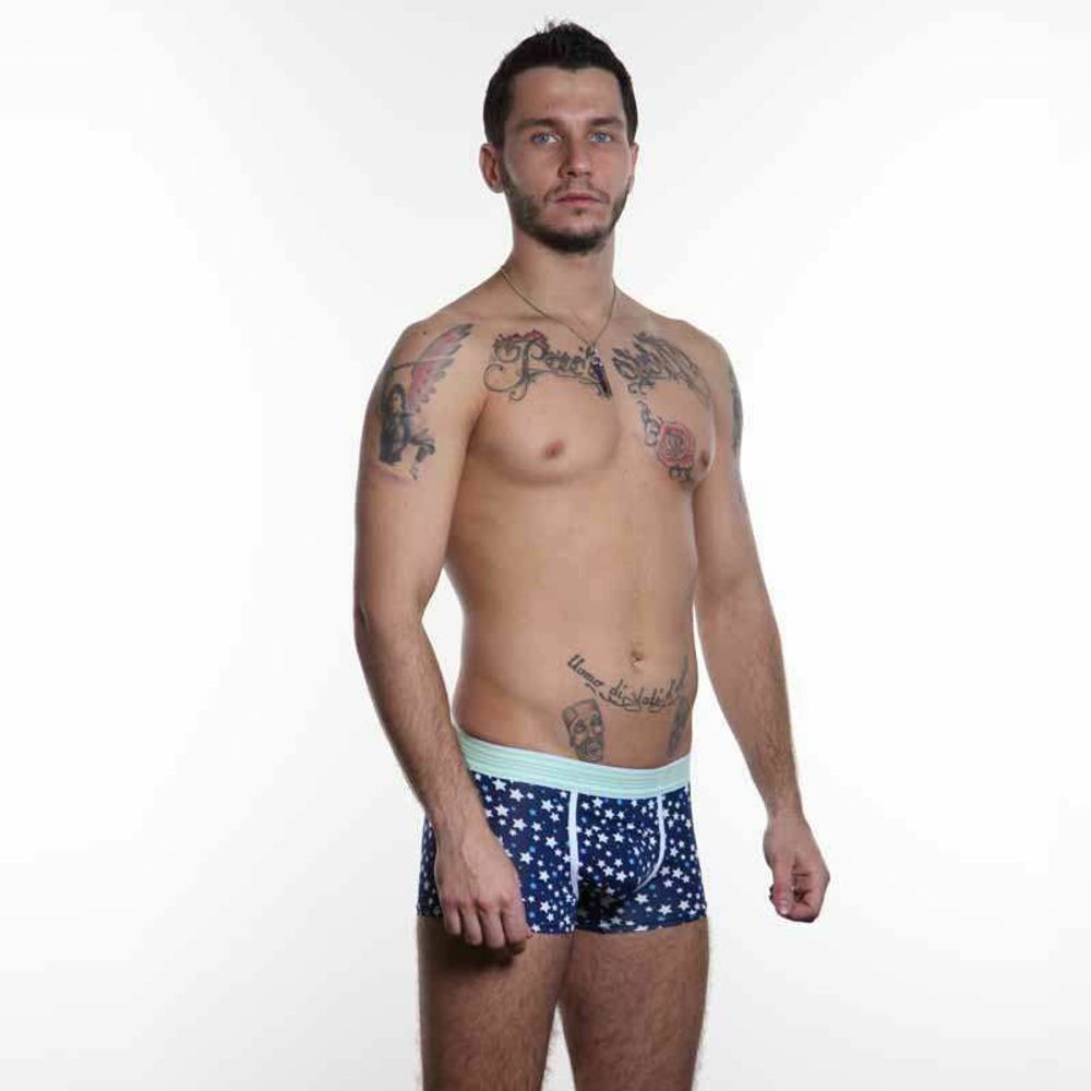 Мужские трусы боксеры синие со звездочками Diesel Stars Boxer