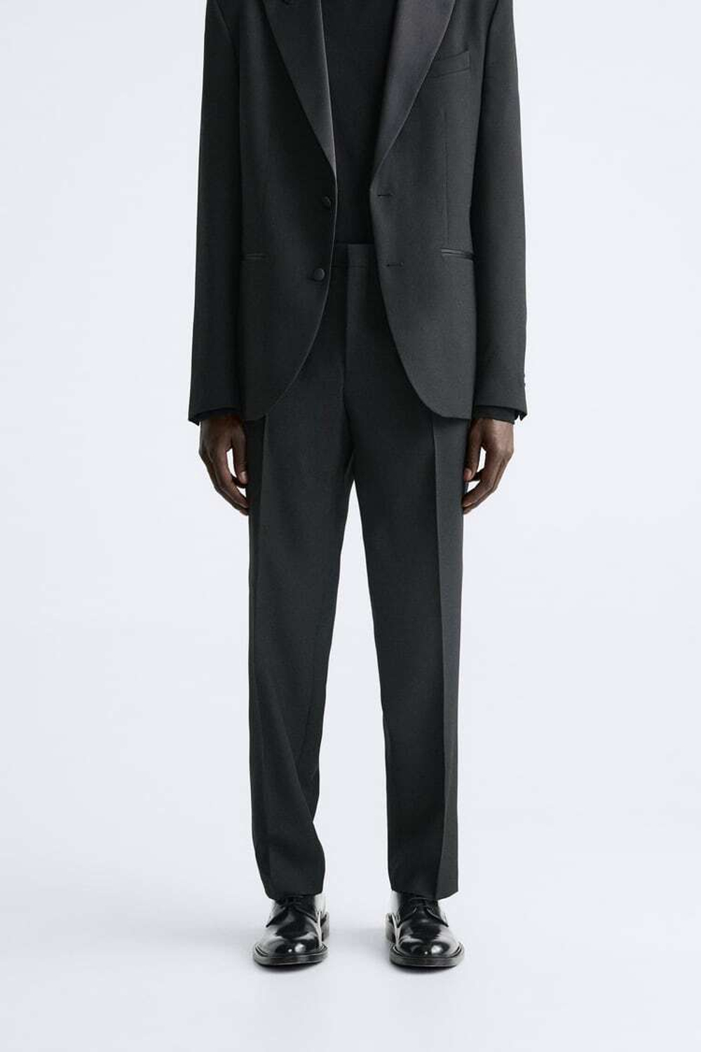 ZARA КОСТЮМНЫЕ БРЮКИ ПОД СМОКИНГ, ЧЕРНЫЙ