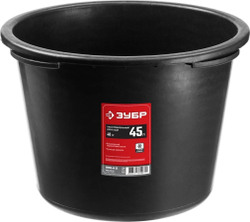 ЗУБР 45 л таз строительный круглый, высокопрочный морозостойкий пластик, ручки для переноски, 06095-45