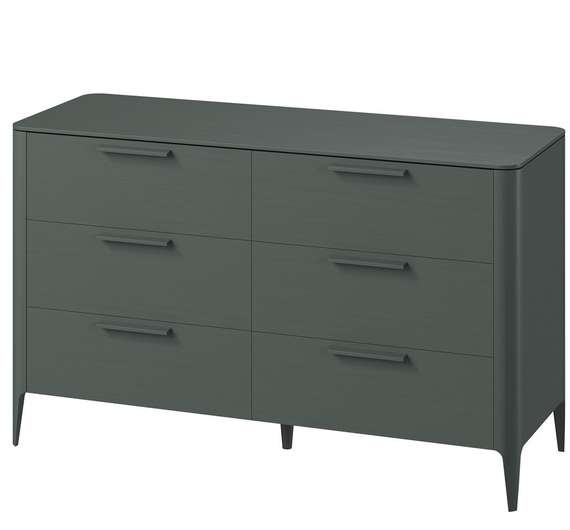 Комод Type из массива дуба, 6 ящиков, ширина 170 см (темно-серый)