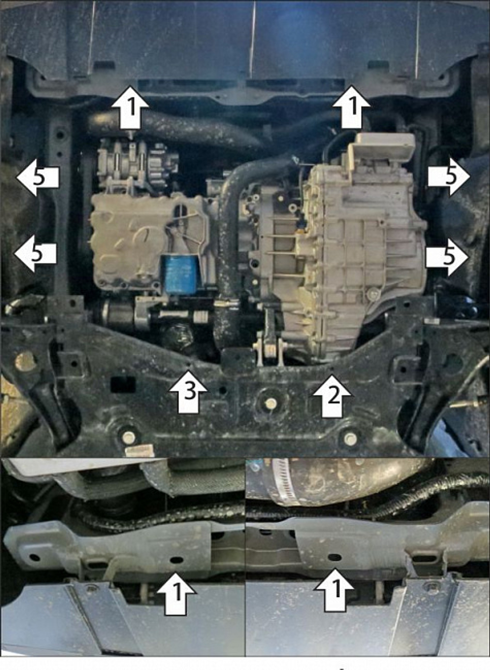 Защита стальная 2 мм Д;КПП Jetour X70 Plus MOTODOR.79012
