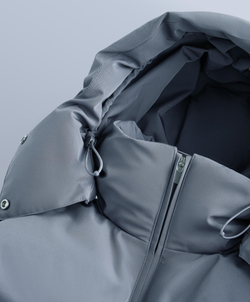 Oysho Легкий водонепроницаемый короткий пуховик Minardi Piume SKI, серо-голубой