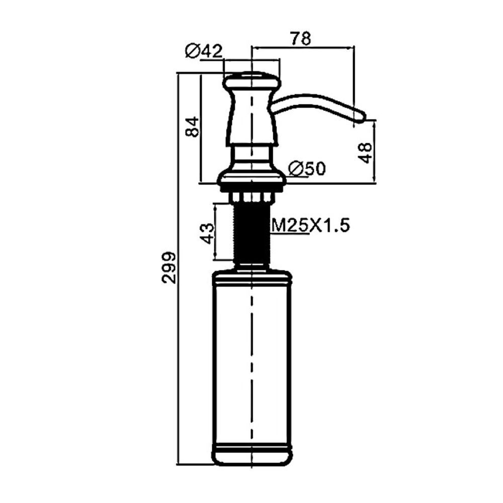 Дозатор для жидкого мыла, Gappo, встраиваем, 300 мл, сатин, G403-5