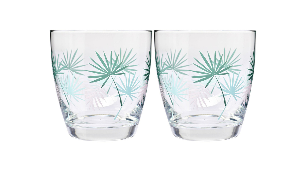Набор стаканов для воды 2шт 370мл Krosno Пальмовые листья