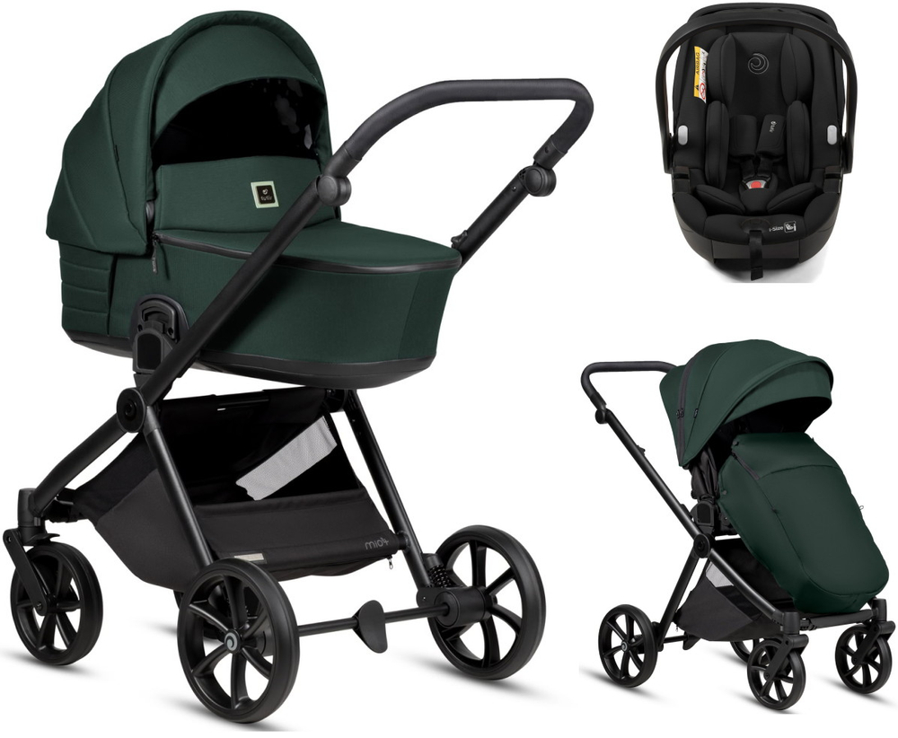 Детская коляска Tutis Mio 3 Plus Essential New 3 в 1 с автокреслом Beno Black 1622240 Pacific Green