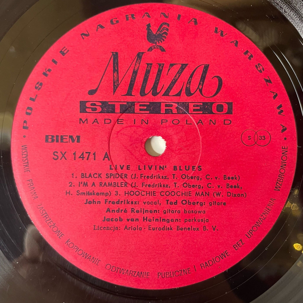 Винтажная виниловая пластинка LP Livin Blues Live (Польша 1977)