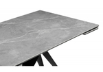 Керамический стол Woodville Блэкберн 160(220)х89 серый мрамор larka grey, черный