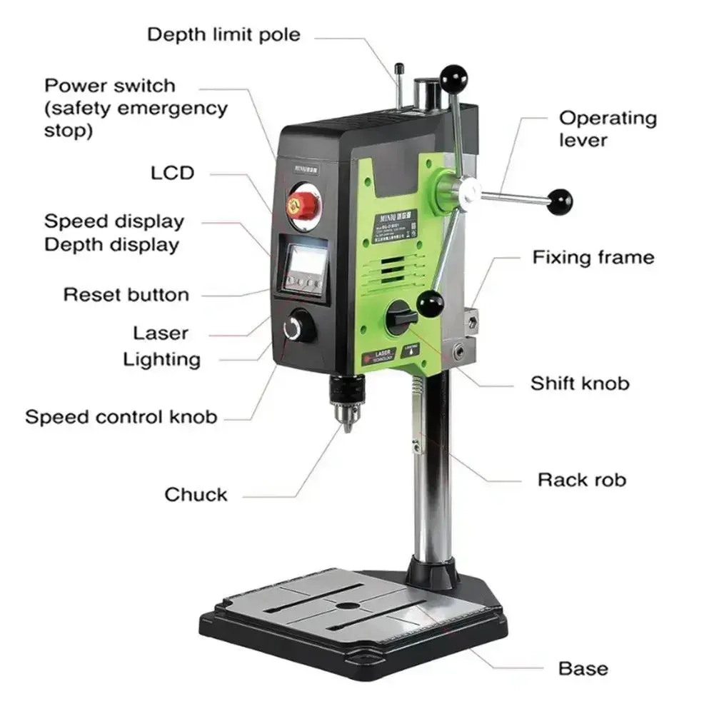 настольный Станок сверлильный,BG-518801,800 Вт,плавная регулировка оборотов,200-2500 об/мин