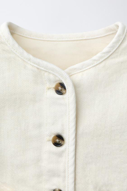 ZARA КУРТКА ИЗ САРЖИ, ЭКРЮ