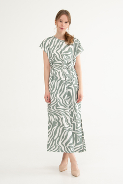 Платье женское 3946АПА, бело-зеленый #270БЗ053946АПА