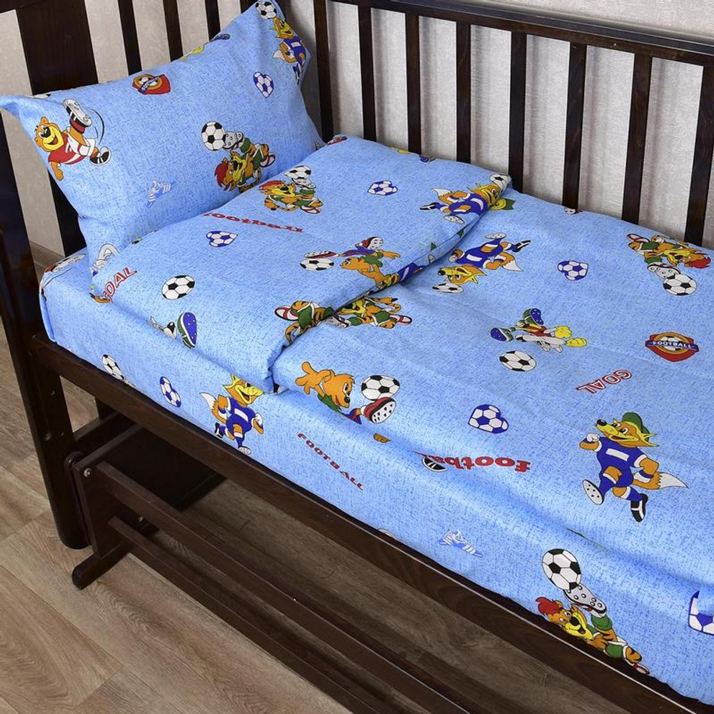 Комплект постельного белья "IS. ФУТБОЛ СИНИЙ", бязь, 100% хлопок.