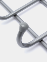 Вешалка настенная металлическая с полкой, усиленная, 6 крючков серая