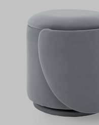 Пуф Gong со складной спинкой и ящиком, серый велюр