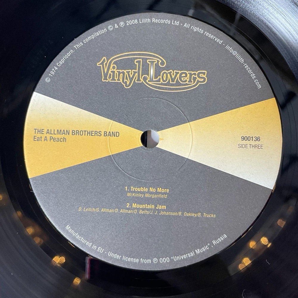 Винтажная виниловая пластинка LP The Allman Brothers Band Eat A Peach (Россия 2008)