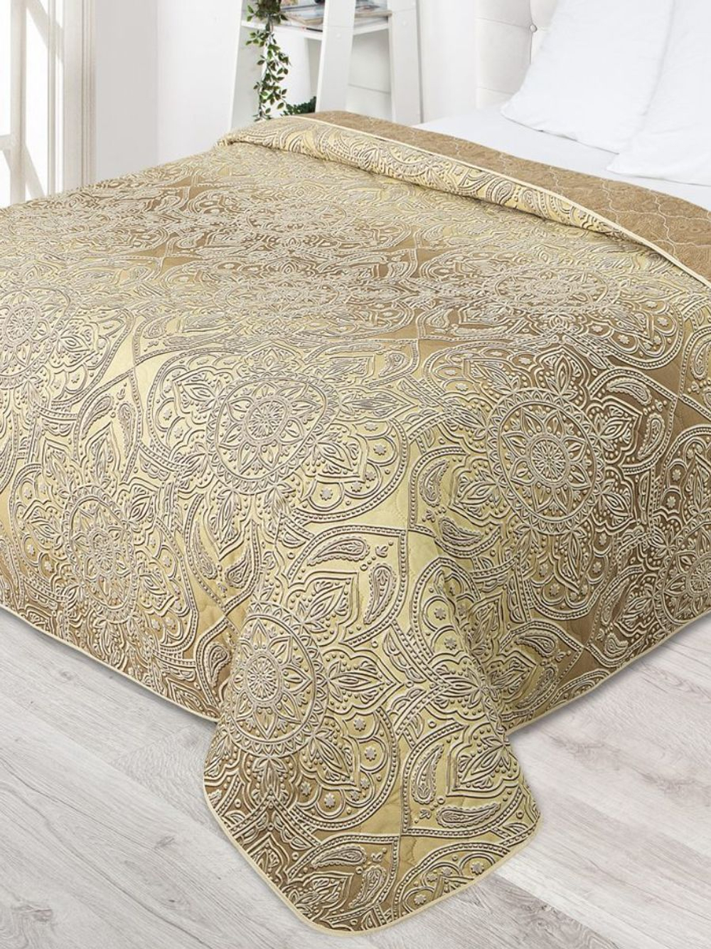 Покрывало на кровать, стеганое, поплин с размерами 180х215