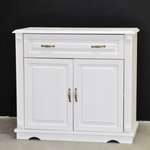 Комод белый для вещей Харви из массива сосны с филенкой для спальни в викторианском стиле, комод деревянный с ящиком и с дверцами на ножках напольный