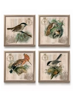 Картины на стену интерьерная на холсте 4 шт, 23*23 см