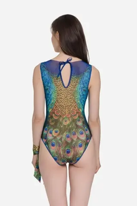 Купальник без рукава "Павлин Маюра"