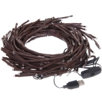 Гирлянда для дома «Ветка» 2,3 м, 144 лампы LED, коричн.провод, пост.свечение, USB, IP-20, Теплый белый