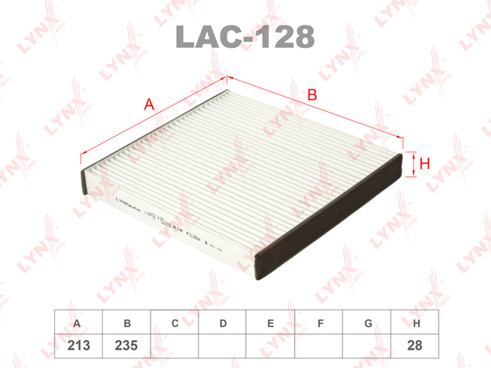 AC-106   LYNX   LAC-128  Фильтр салона