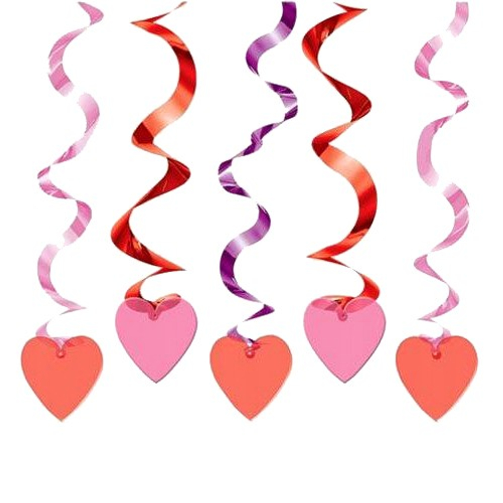 Спираль на потолок «Сердца», 15 шт