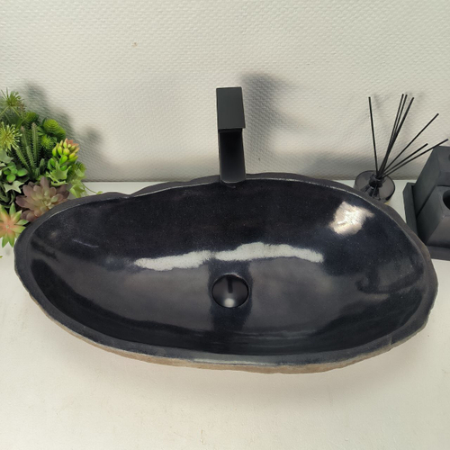 Раковина из речного камня RS-64971 69*37*13 0866