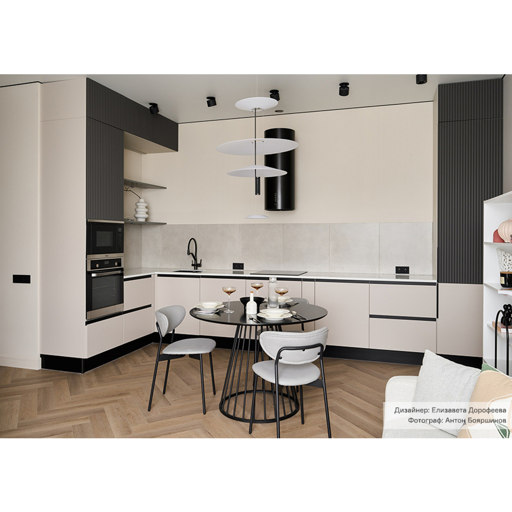 Стол обеденный Bergenson Bjorn Tyra, 110 см, черный