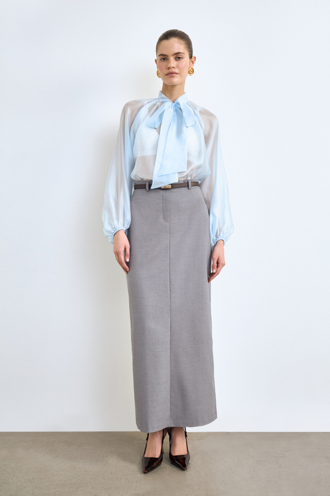 Блуза из шифона с бантом