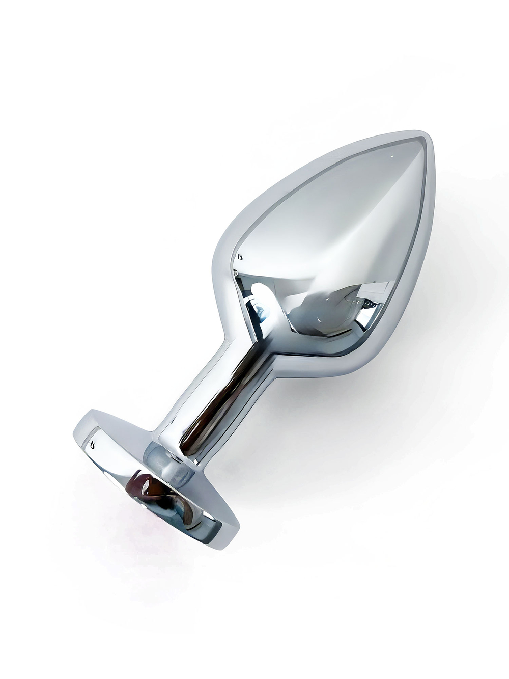 Анальная пробка металлическая с синим кристаллом Fantasy Toys (M)