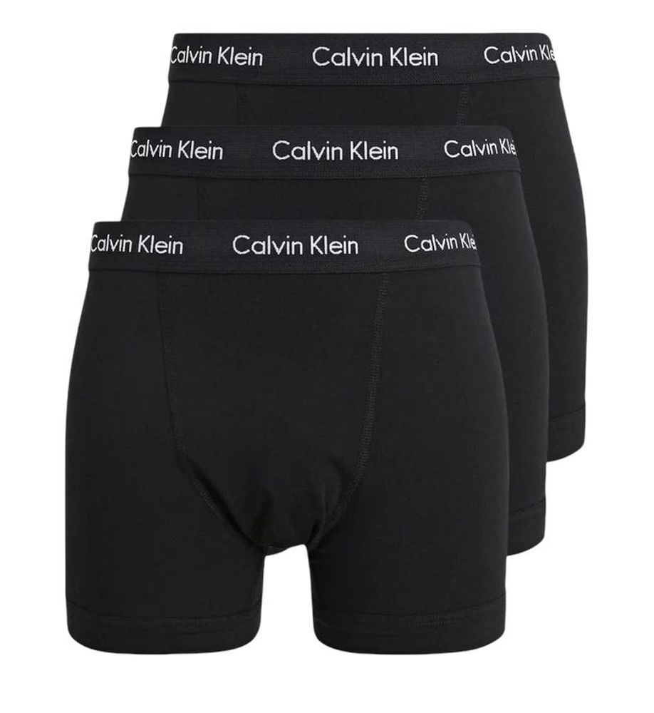 Мужские спортивные боксеры Calvin Klein Cotton Stretch Trunk 3P - черный/выцветший деним/оттенок кдона/желто-розовый
