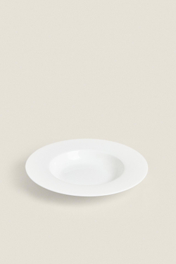 ZARA HOME СУПОВАЯ ТАРЕЛКА ИЗ ФАРФОРА, БЕЛЫЙ