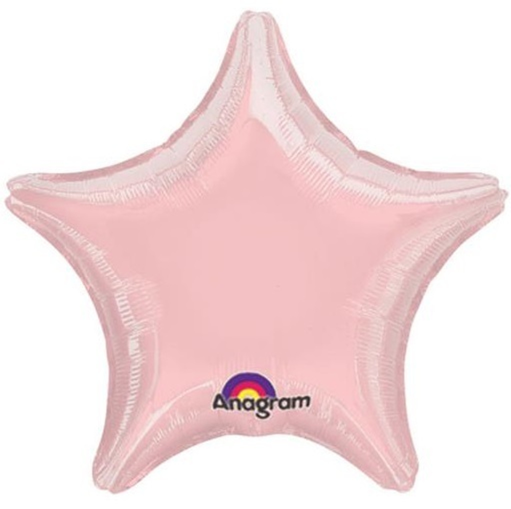 А 19"/48 см, Звезда, Металлик, Розовый (Pink), 1 шт