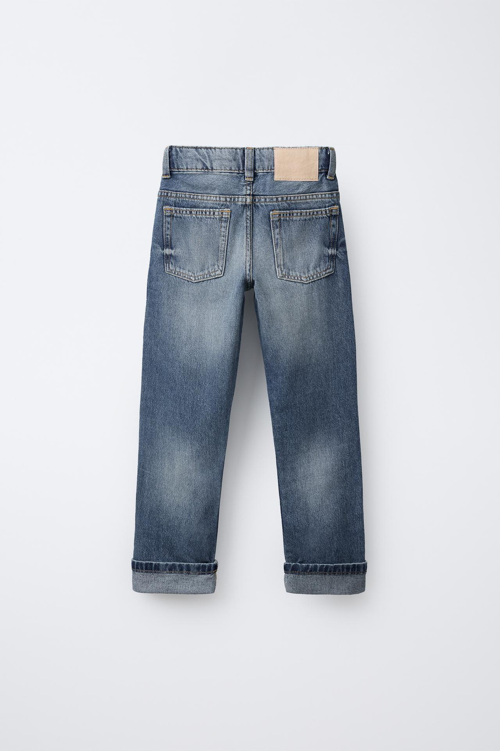 ZARA ДЖИНСЫ ПРЯМОГО КРОЯ, ВЫЦВЕТШИЙ СИНИЙ