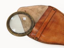 Nautical Морская лупа в кожаном футляре