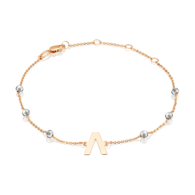 Браслет «Буква Л» из комбинированного золота