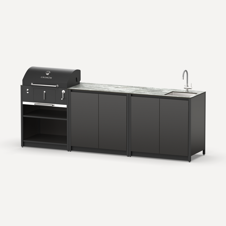 Мангальный комплекс Lounge M-107SB, 2.7 м, черный/серый каспий