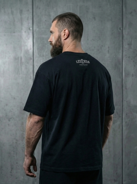Футболка оверсайз хлопковая черная Legenda Череп в проволоке