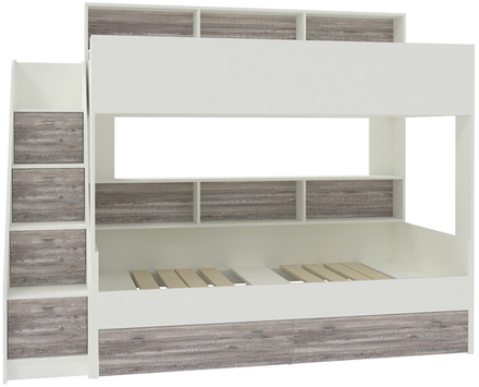 Двухъярусная кровать КарИВи Голден Кидс 10 Белый  Бетон