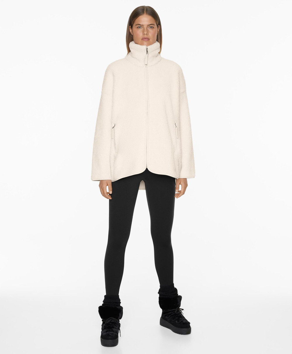 Oysho Куртка из искусственной шерсти, экрю