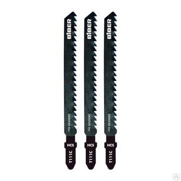 Пилки БИБЕР для лобзика 74/3мм Т111С быстрый рез. 3шт