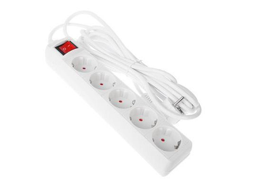 Удлинитель 5 гнезд с зазем.,выкл.,евро,с защ. шторками 5м FORZA (30шт/кор)