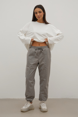 Джоггеры утеплённые, пепельные