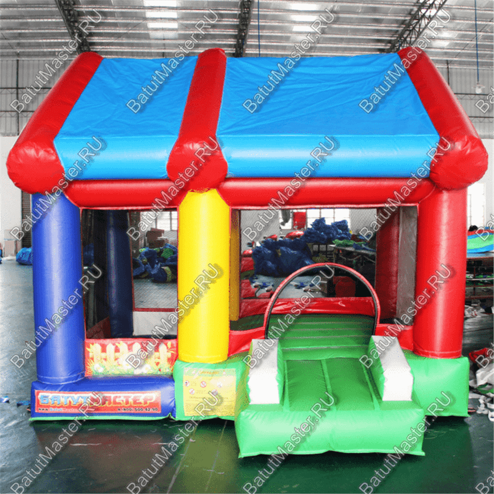 Батут "Домик в деревне с крышей" 3.5*3*2.7 м